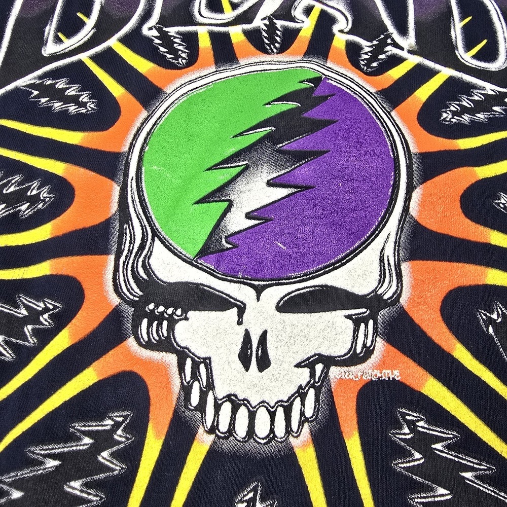 Vintage Grateful Dead T Shirt Mens‎ XL 2003 Skull Lightning Bolt Tie Dye Sleeve